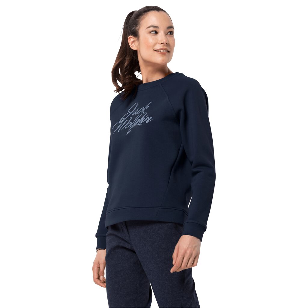 Jack Wolfskin Hiver LOGO Haut Femme Bleu - BOFZMCR-79